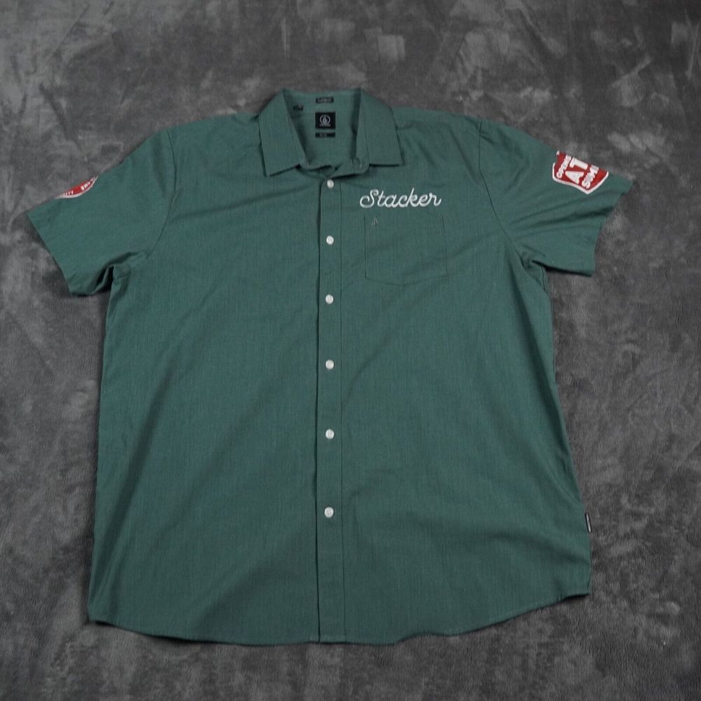 Volcom Everett Shirt Men's XXL Green Stacker Pocket Openstack ATX Summit Austin